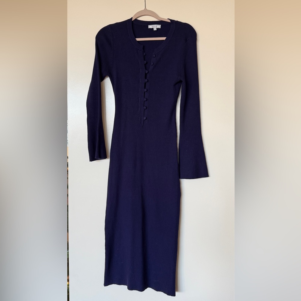 RIHOAS Deep Blue Long Sleeve Sweater Dress